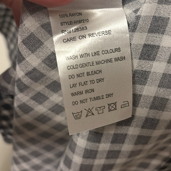 Ethyl Clothing Checkered Button Blouse - Picture 6 of 6